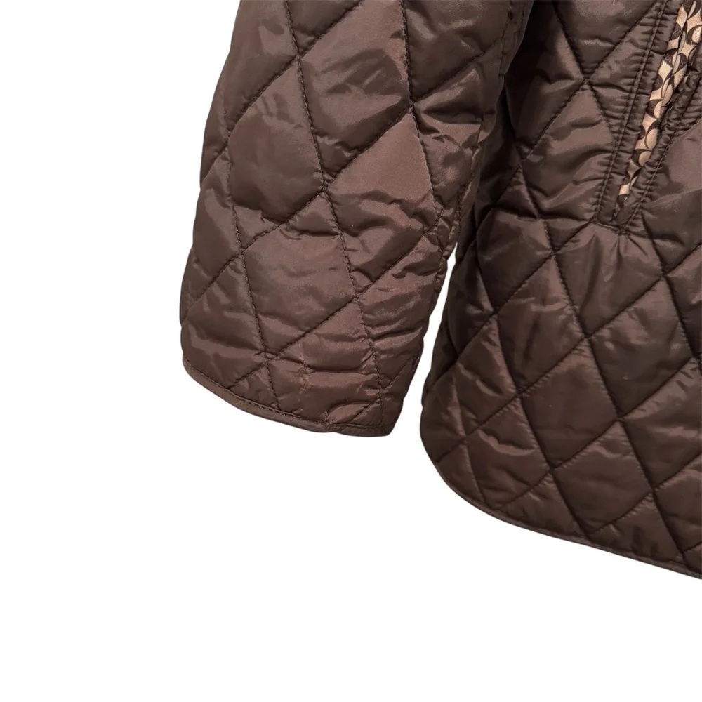 Coach Diamond Quilted Signature C Barn Puffer Jacket Equestrian Classic Brown XL